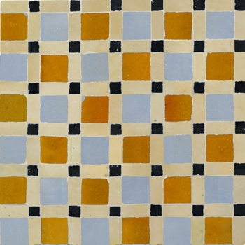 Mosaic House Moroccan tile Fes 8-17-11-6 Ochre Sky blue Beige Black  zellige, mosaic, zellij, field, pattern, glaze, simple, classic 